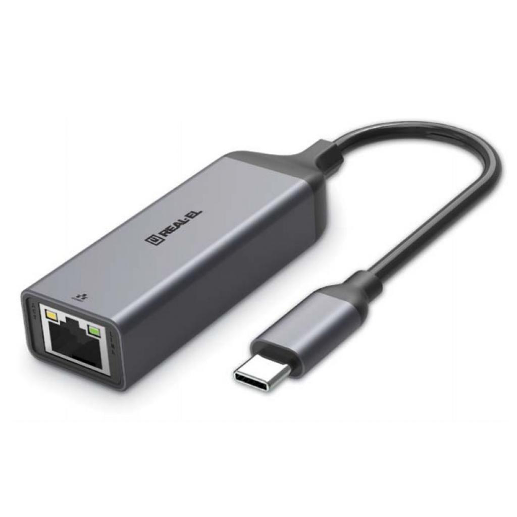 Переходник USB-C - Ethernet REAL-EL CE-150 USB Type-C-RJ45 Space Grey (EL123110004) - Фото 1