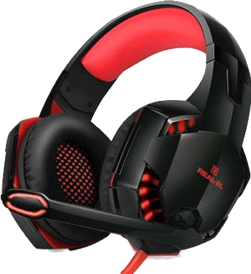 Гарнитура проводная игровая REAL-EL GDX-8000 Vibration Surround 7.1 BackLit Black-Red - Фото 1