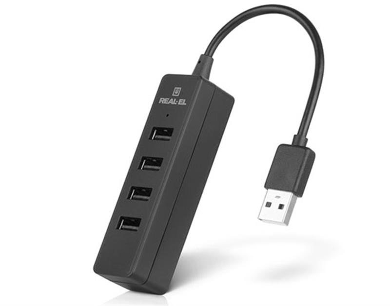 Хаб USB REAL-EL HQ-154 Black (EL123110007) - Фото 1