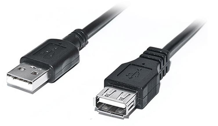 Кабель USB type A - USB type A REAL-EL Pro USB2.0 AM-AF 2m Black (EL123500028) - Фото 1