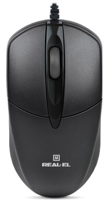 Мышь проводная REAL-EL RM-211 USB Black - Фото 1