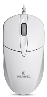 Мышь проводная REAL-EL RM-211 USB White - Фото 1