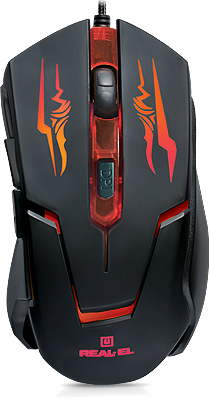 Мышь проводная REAL-EL RM-520 Gaming Black - Фото 1