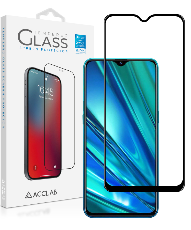 Защитное стекло для смартфона ACCLAB Full Glue for RealMe 5 Pro 25в1 Black (1283126498992) - Фото 1