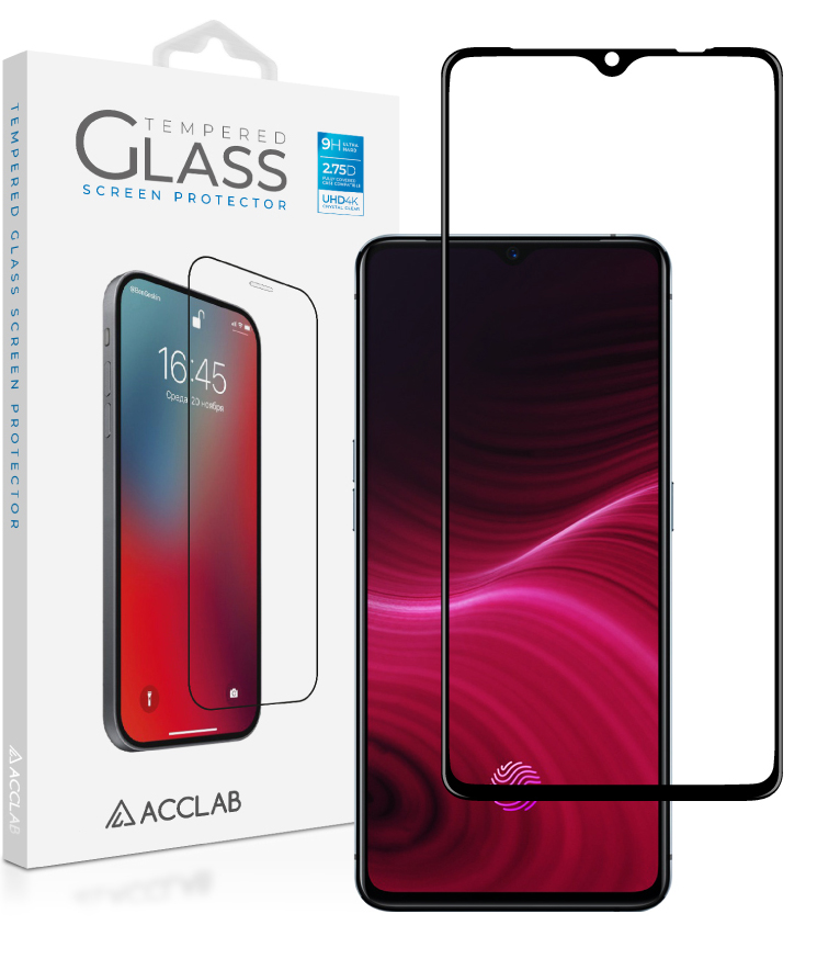 Защитное стекло для смартфона ACCLAB Full Glue for RealMe X2 Pro 25в1 Black (1283126499012) - Фото 1