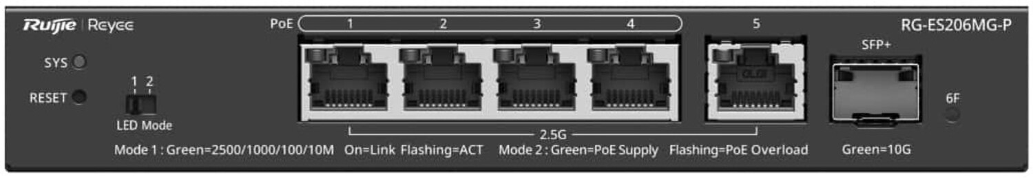 Коммутатор локальной сети (Switch) Ruijie Reyee (RG-ES206MG-P) - Фото 1