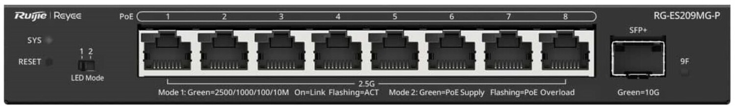Коммутатор локальной сети (Switch) Ruijie Reyee (RG-ES209MG-P) - Фото 1