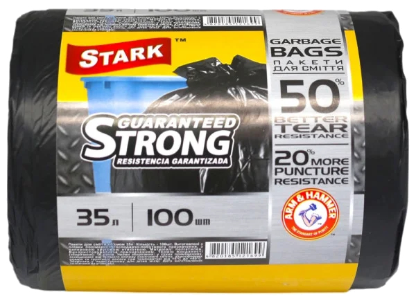 Пакет мусорный Stark 35 л 100 шт. Чёрные (StBB35100black) - Фото 1