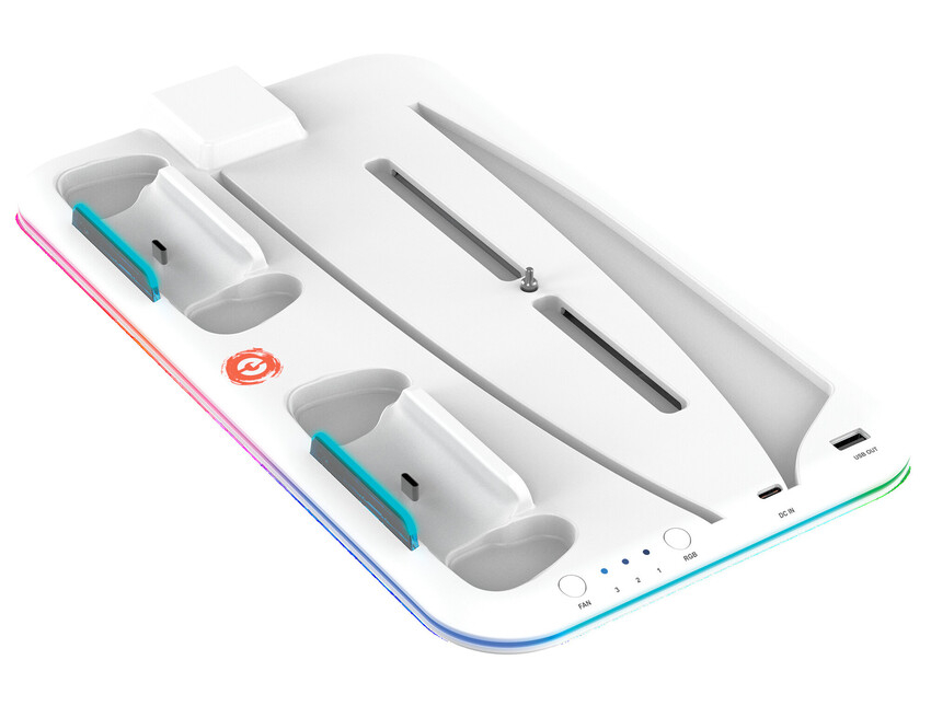 Подставка для PS5 Canyon CS-51 RGB Slim/DE White (CND-CSPS5W-1) - Фото 1