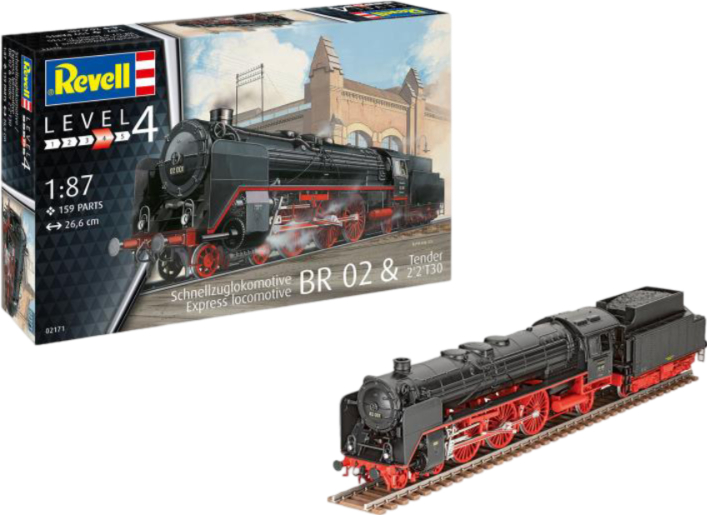 Набір для моделювання техніки Revell Експрес локомотив BR02 з тендером 2'2'T30 1:87 (RVL-02171) - Фото 1