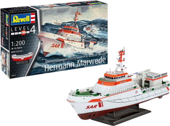 Набір для моделювання техніки Revell Пошуково-рятувальне судно Hermann Marwede 1:200 (RVL-05812) - Фото 1