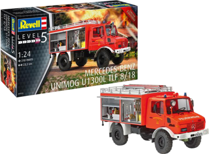 Набір для моделювання техніки Revell Пожежна машина Unimog U1300L TLF 8/18 1:24 (RVL-07512) - Фото 1