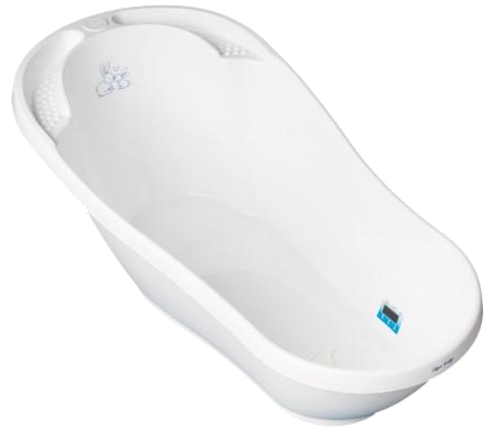 Детская ванночка Tega Baby Зайчики со сливом 92 см Белая (KR-011-103) - Фото 1