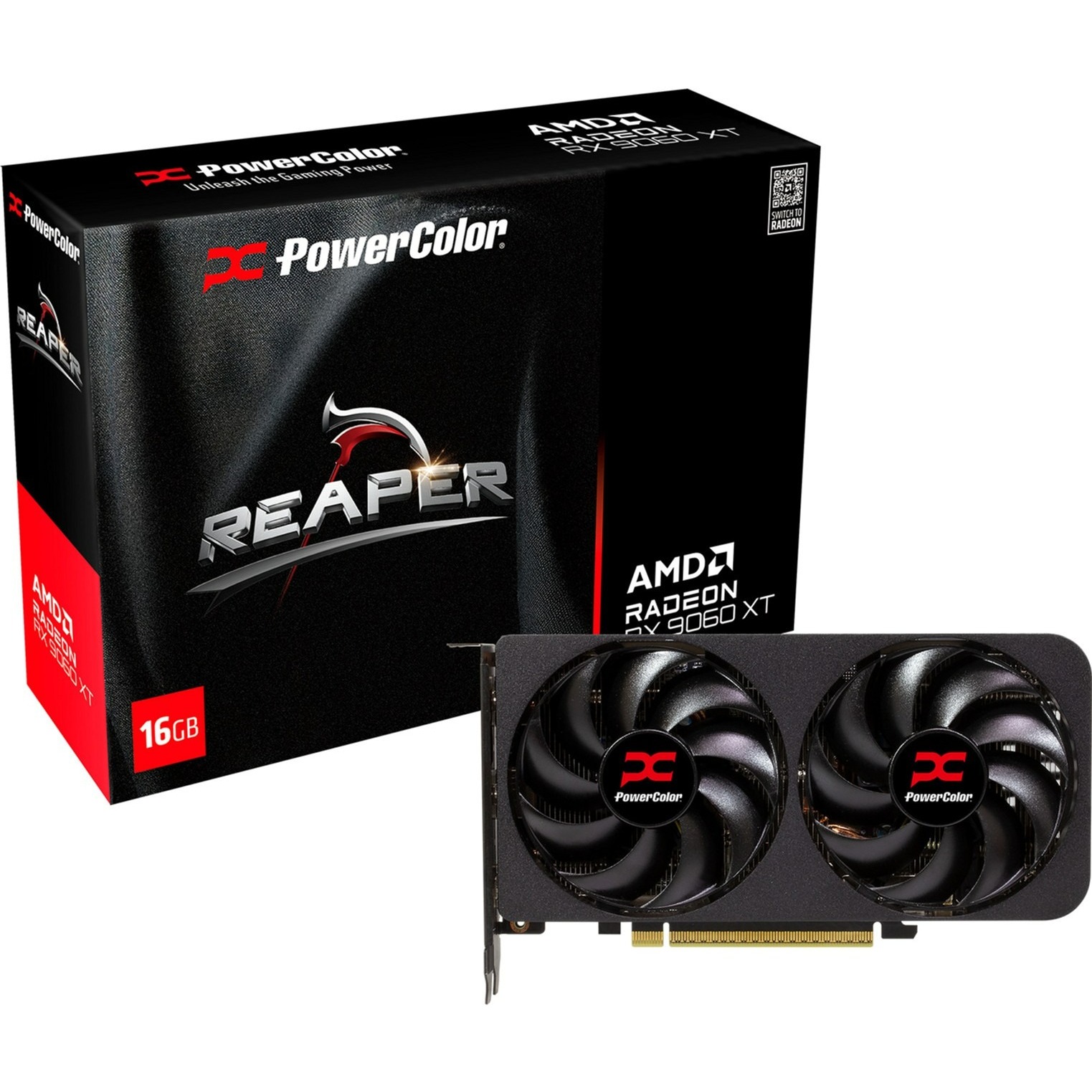 Видеокарта PowerColor AMD Radeon RX 9060 XT 16GB GDDR6 Reaper (RX9060XT 16G-A) - Фото 1