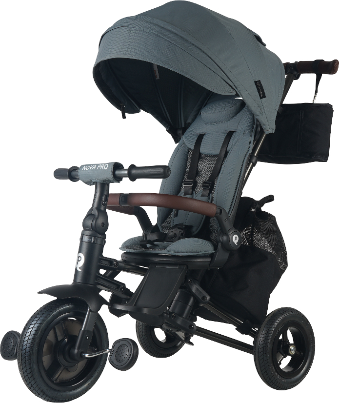Трёхколёсный велосипед Qplay Nova Pro с надувными колесами Stone Grey (S801NovaProStoneGrey) - Фото 1