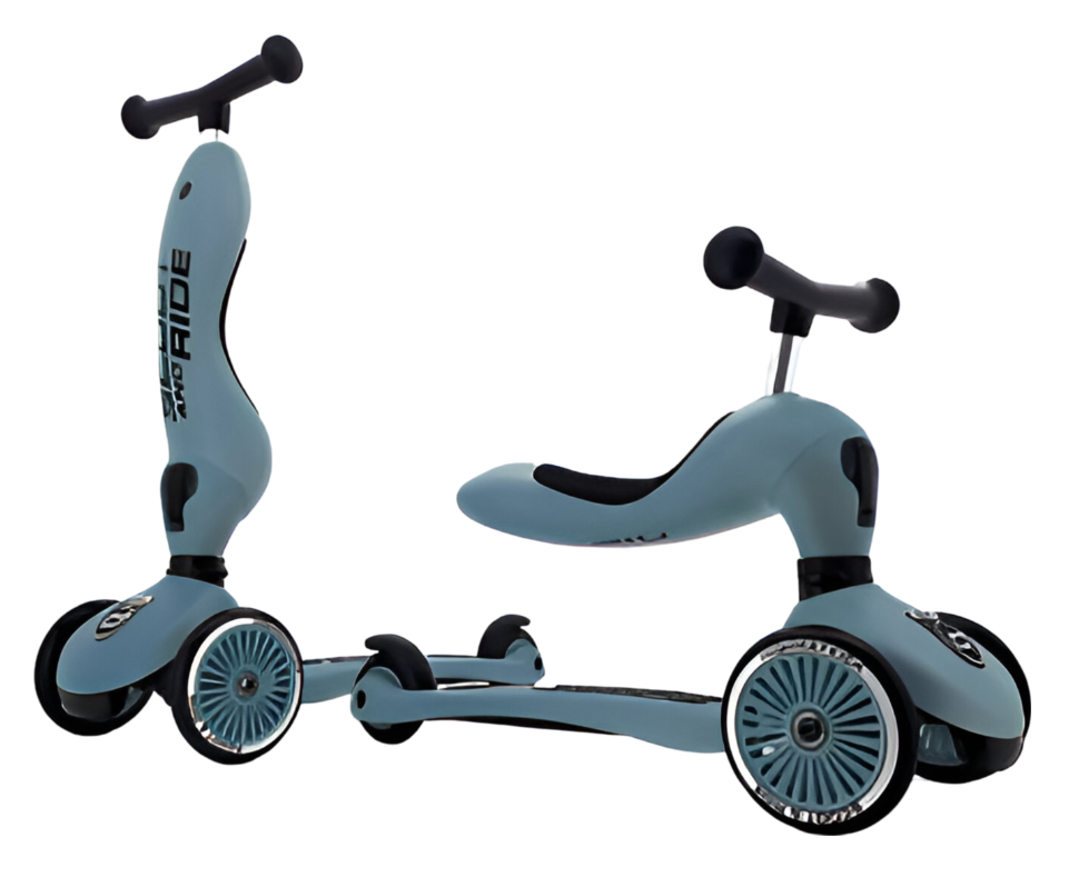 Триколісний самокат Scoot&Ride Highwaykick-1 Сіро-синій (SR-160629-STEEL) - Фото 1