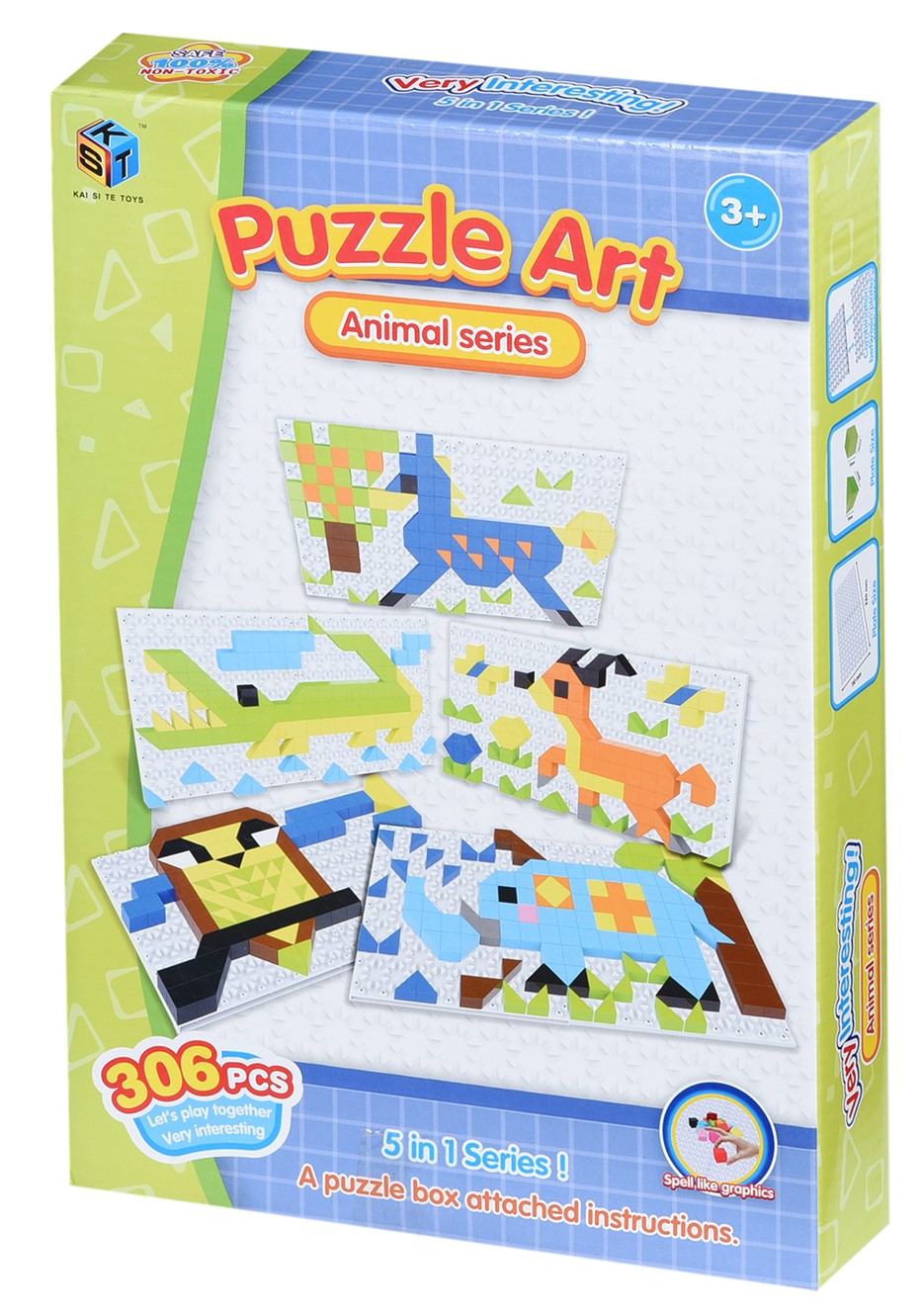 Пластиковая мозаика Same Toy Puzzle Art Animal Serias 306 эл. (5991-6Ut) - Фото 1