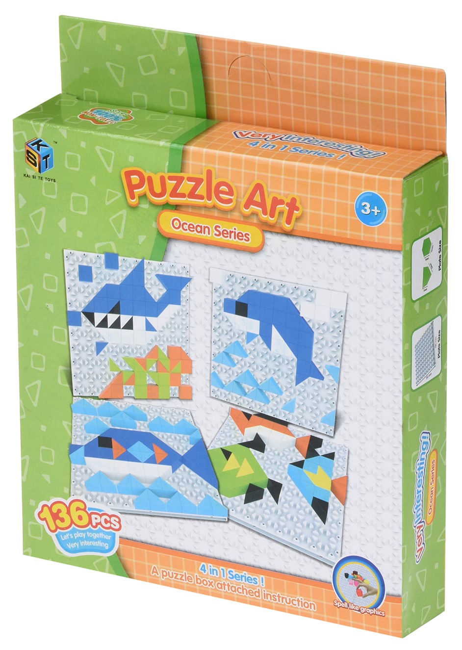 Пластиковая мозаика Same Toy Puzzle Art Ocean Serias 136 эл. (5990-4Ut) - Фото 1