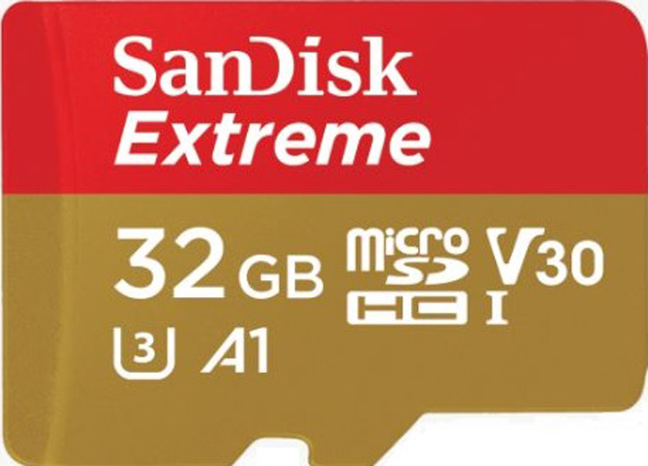 Карта пам'яті SanDisk Extreme microSDHC 32GB V30 A1 C10 UHS-I U3 (SDSQXAF-032G-GN6MA) - Фото 1