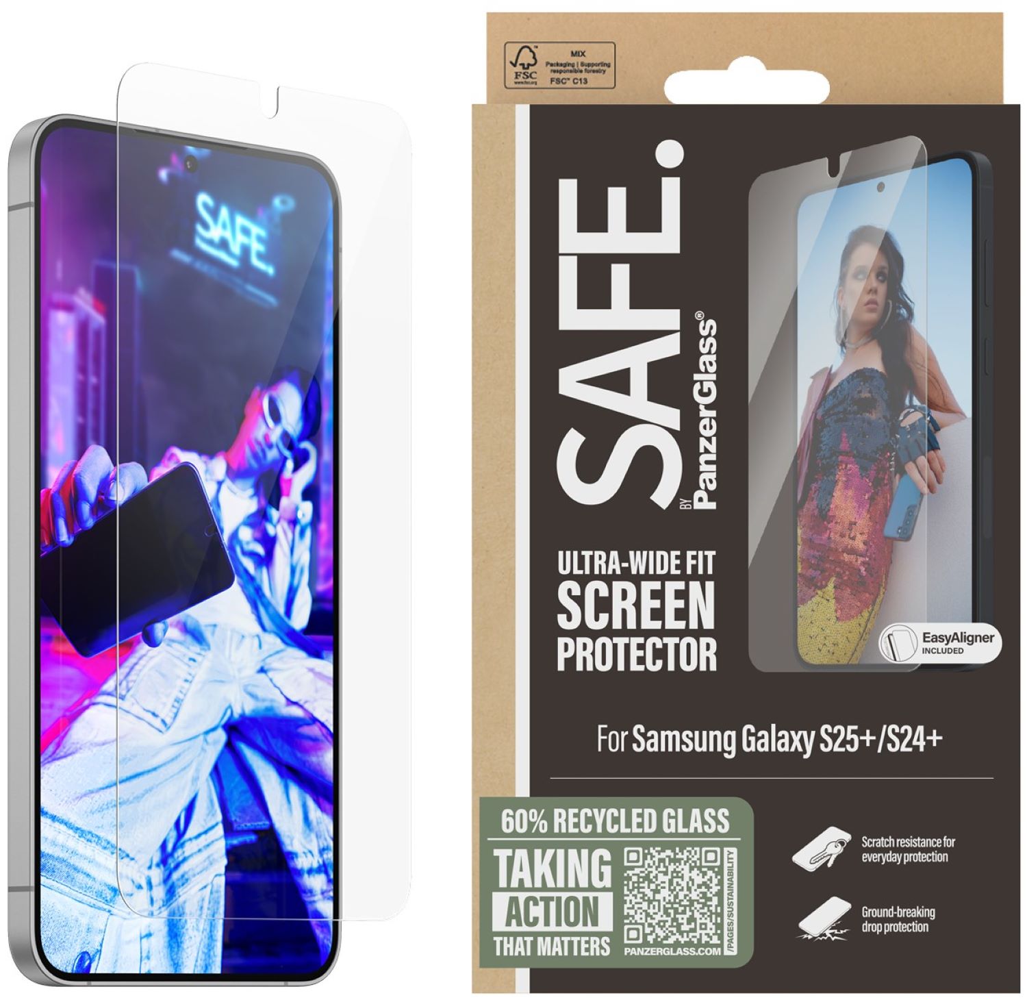 Защитное стекло для смартфона PanzerGlass Samsung Galaxy S25+  | S24+ | Ultra-Wide Fit w. Aligner (PG_SARNUWFG37942) - Фото 1