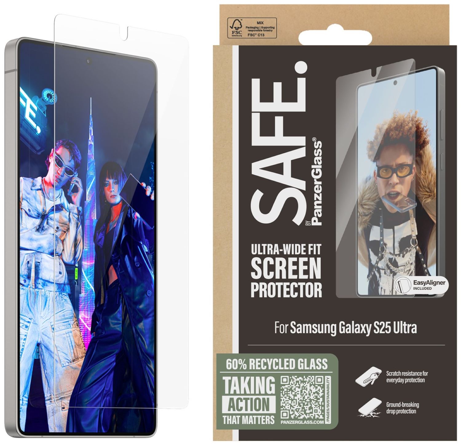 Защитное стекло для смартфона PanzerGlass Samsung Galaxy S25 Ultra | Ultra-Wide Fit w. Aligner (PG_SARNUWFG38488) - Фото 1