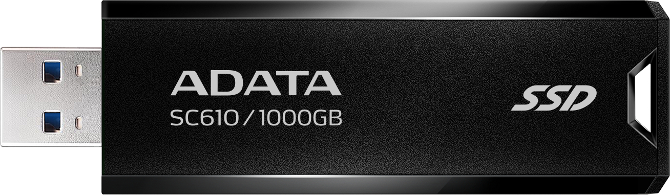 SSD-накопитель внешний ADATA SC610 1TB USB 3.2  550/500Mb/s Black (SC610-1000G-CBK/RD) - Фото 1