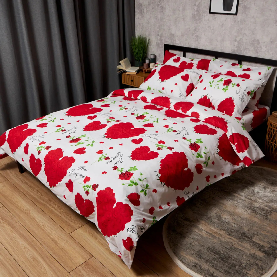 Комплект постельного белья Moon&Star Бязь Gold Люкс Scarlet Romance 160х220 нав. 4х70х70 (MS-820009789) - Фото 1