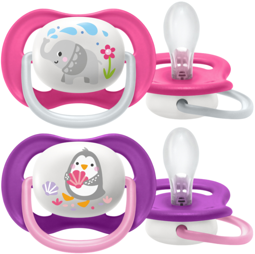 Ортодонтическая пустышка Philips Avent для девочек Animal, 6-18 мес. (SCF080/08) - Фото 1