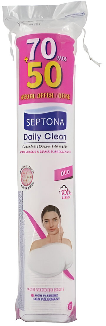 Ватные диски Septona Sensitive Touch DUO 70+50 шт. (SCPTD120) - Фото 1