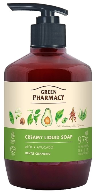Рідке мило для рук Green Pharmacy 460 мл алое та авокадо (4823015945731) - Фото 1