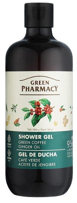 Гель для душа Green Pharmacy 500 мл Зеленый кофе и имбирное масло (4823015945113) - Фото 1
