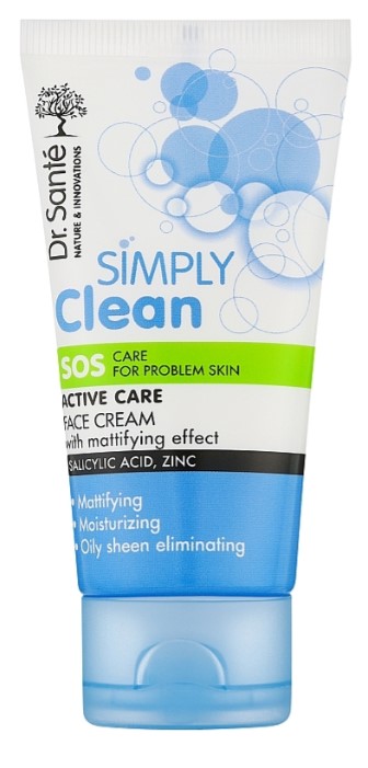 Крем для обличчя Dr. Sante Simply Clean матуючий 50 мл (4823015939242) - Фото 1