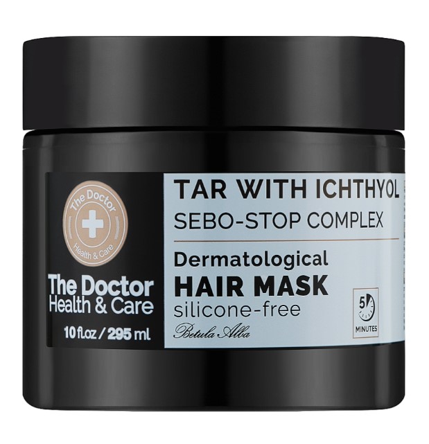 Маска для волосся The Doctor Health&Care 295 мл Tar with Ichthyol&Sebo-stop Complex (8588006042559) - Фото 1