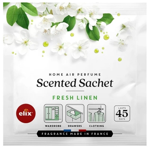 Ароматическое саше Elix Fresh Linen для ящиков шкафа до 45 дней аромата (5907100190073) - Фото 1