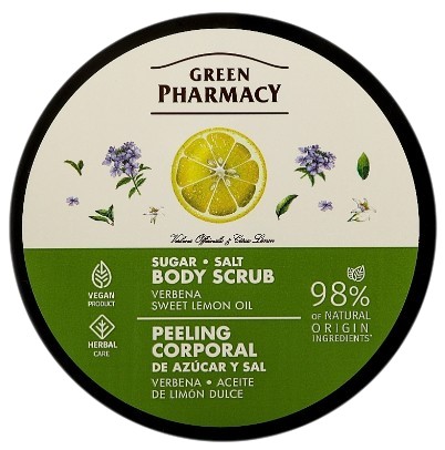 Скраб для тела Green Pharmacy сахарно-солевой Вербена и масло сладкого лимона 200 мл (4823015945410) - Фото 1
