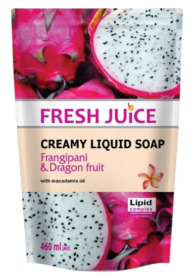 Рідке мило для рук Fresh Juice frangipani&dragon fruit 460 мл (4823015923357) - Фото 1