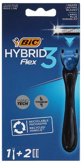 Станок чоловічий BIC Hybrid 3 Flex система 2 шт. (3086123519114) - Фото 1