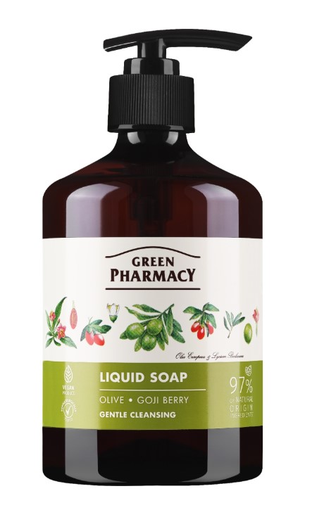 Рідке мило для рук Green Pharmacy 460 мл оливка/годжи (4823015905865) - Фото 1