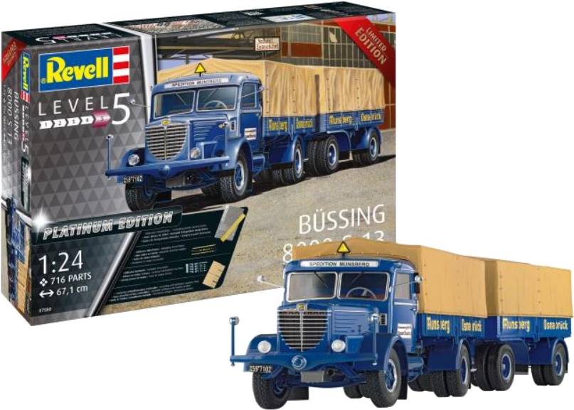 Набір для моделювання техніки Revell Вантажна машина Büssing 8000 S13 з причепом рівень 5 1:24 (RVL-07580) - Фото 1