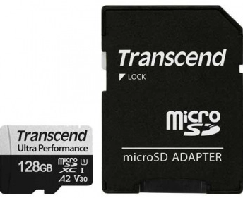 Карта памяти Transcend 128GB microSDXC C10 UHS-I U3 A2 R160/W125MB/s + SD (TS128GUSD340S) - Фото 1