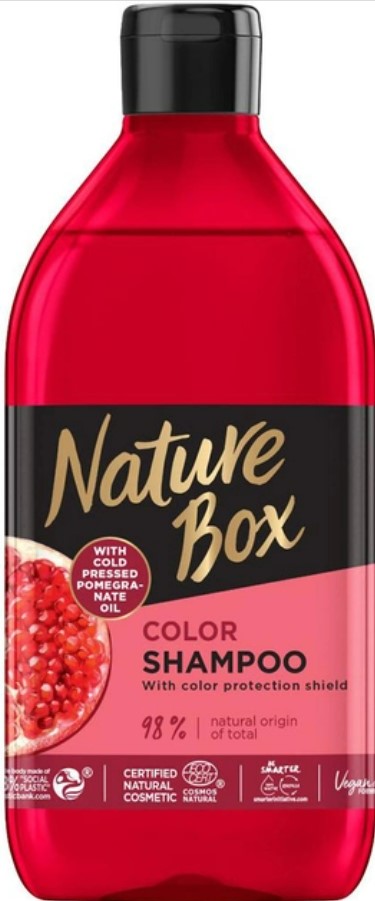 Купити Шампунь жіночий Nature Box Гранат д/фарбованого волосся Cosmos NAT 385 мл - Фото 1 Шампунь жіночий Nature Box Гранат д/фарбованого волосся Cosmos NAT 385 мл - Фото 1