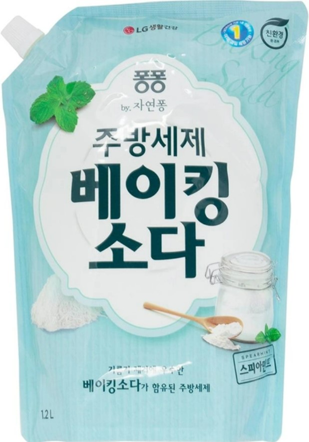 Средство для ручного мытья посуды LG Pong Baking soda 1,2 л  (8801051232394) - Фото 1