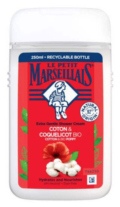 Гель для душа Marseillais БИО Хлопок и мак 250 мл (90334300) - Фото 1