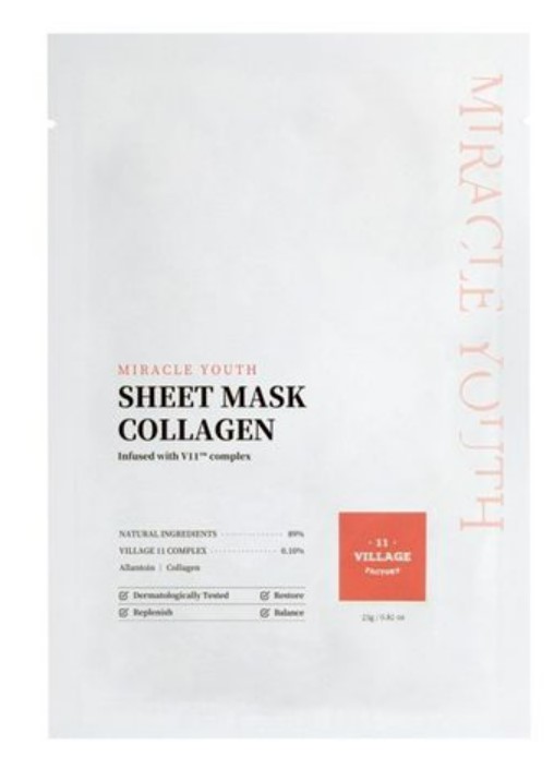 Маска для обличчя Village 11 Factory MIRACLE YOUTH COLLAGEN 23 г (8809663754433) - Фото 1