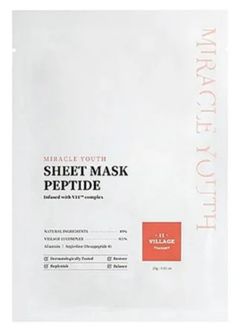Маска для обличчя Village 11 Factory MIRACLE YOUTH PEPTIDE 23 г (8809663754440) - Фото 1