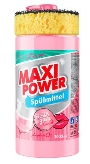 Засіб для ручного миття посуду Maxi Power Бабл Гам 1 л (4823098408505) - Фото 1