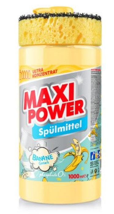 Засіб для ручного миття посуду Maxi Power Банан 1 л (4823098408499) - Фото 1