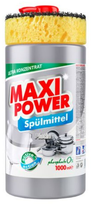 Засіб для ручного миття посуду Maxi Power Платинум 1 л (4823098402794) - Фото 1