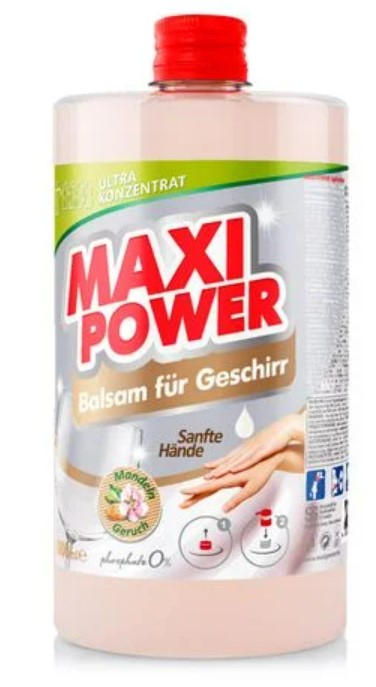 Засіб для ручного миття посуду Maxi Power Мигдаль запаска 1 л (4823098412151) - Фото 1