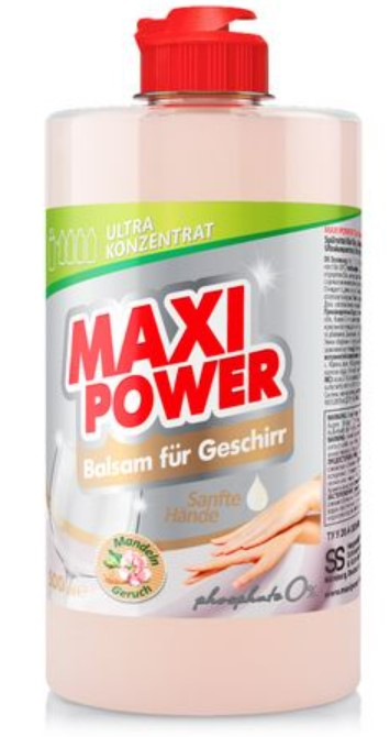 Засіб для ручного миття посуду Maxi Power Миндаль 500 мл (4823098412120) - Фото 1